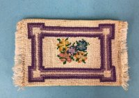 (image for) Needlepoint Creme/Purple/Flowered Rug