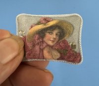 (image for) Girl in bonnet with pale blue edging