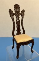 Bespaq Old walnut chair with ecru cushion