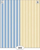 (image for) Rose Floral Stripe - Blue & Beige