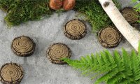 (image for) Mini World Garden Cement Log Design Stepping Stone Decor, 6/Set