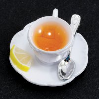 (image for) Cup Of Hot Tea with Lemon On Saucer with Spoon