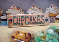 Cupcakes Miniature Wooden Plaque