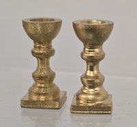 (image for) Pair of Gold Tone Candlesticks