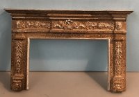 (image for) Brass Colored Stone Effect Mantel with Silver Accents