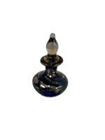 (image for) Black Glass with Gold Design Bottle with Stopper