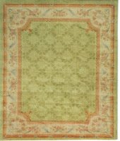 (image for) Canvas rug in green and beige