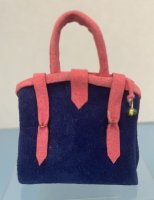 (image for) Blue and Pink Ultrasuede Carpetbag