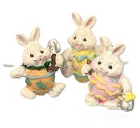 (image for) Three Garden Bunnies in Eggshells