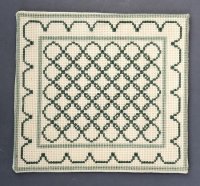 (image for) Cross Stitch -- Light and Medium Green On Off White Background