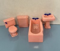 (image for) Vintage Renwal Dollhouse Bathroom set (Pink)