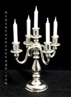 (image for) Silver Candelabra w/5 Candles