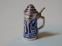 (image for) Unmarked Silver Beer Stein/Blue