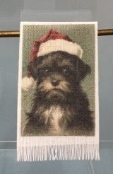 (image for) Dog in Santa Hat Tea Towel set by Renee' Marlowe