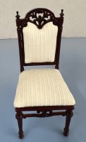 (image for) Mahogany White Cushioned Chair