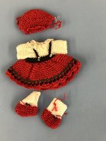 (image for) Red and White Crocheted Dress and Accessories