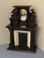 (image for) Mahogany Fireplace with Mirror and Shelves