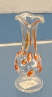 (image for) Blown Glass Vase clear with red/orange dots