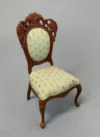 (image for) Side Chair with Green and Gold Upholstery