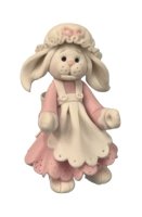 (image for) Little Bunny in Pink Dress Pinafore and Hat