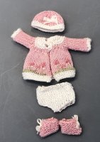 (image for) OOAK Hand Knitted Baby Sweater, Hat, Panties, and Booties