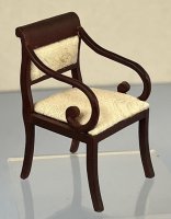 (image for) Mahogany Side Chair with Beige Cushions