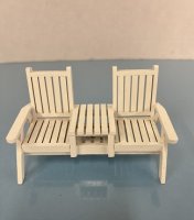 (image for) White Outdoor Double Chair