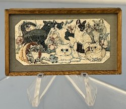 Print of cats in wood frame