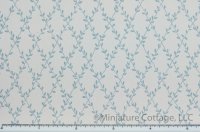 (image for) White Wallpaper with Blue Vine Print