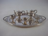 (image for) Solid Sterling Unique Coffee and Tea Set on Tray