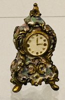 (image for) Blue, Pink, and Gold Trimmed Metal Clock