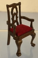 (image for) 1/24th Red Velvet Seat Arm Chair