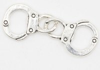 (image for) Locked Handcuffs, Antique Silver