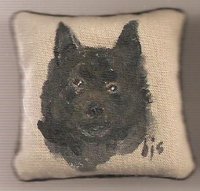 (image for) Handpainted Dog Pillow 37
