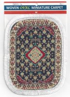 (image for) Rounded woven carpet 7 1/2" x 5 1/2" with fringe