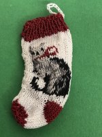 Christmas Stocking of Cat with bow around it's neck