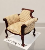 (image for) 1/24th Mahogany Side Chair with Light Brown Upholstery