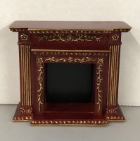 Fireplace in Mahogany with Gold Trim