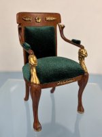 (image for) Green Velvet Chair with Gold Accents