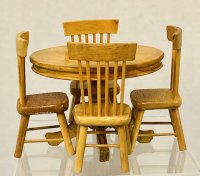 (image for) Oak table and four chairs