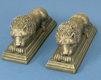 (image for) Green Verdigris Lion Statues Set of 2