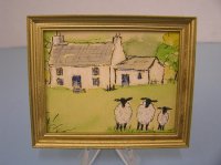 (image for) Sheep and Cottage Painting