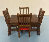 (image for) Brown Wood Table with Four Chairs