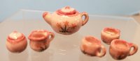 Pink Ceramic Floral Tea Set