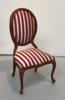 (image for) Silver and red stripe side chair by Bespaq