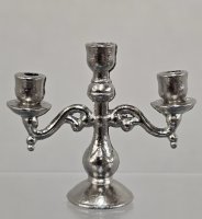 (image for) Large Silver Tone 3-Arm Candelabra