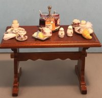 (image for) Table with Rose Dishes and Food