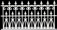 (image for) Fence 3-1/2 In White Ornate Plastic, 2Pc