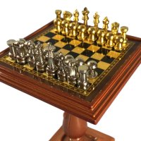 (image for) Walnut Chess Table and Chess Set
