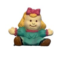 (image for) Little Sitting Clay Doll in Blue/Green Dress